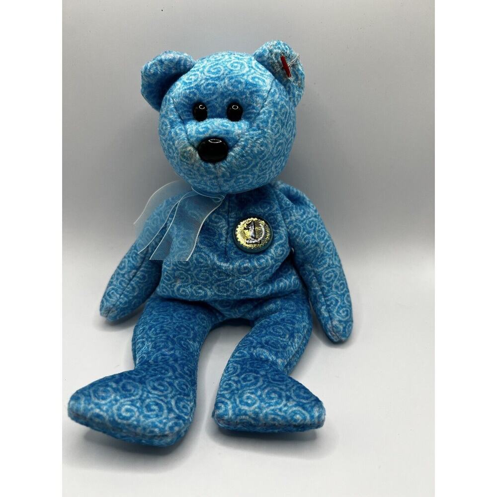 TY Beanie Baby Babies Stuffed Animal Plush Blue Bear Classy 2001